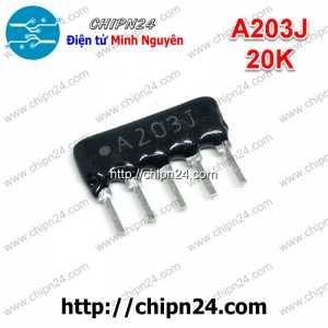 (K160) Điện trở thanh 5P 20K A203J (Trở Băng A05-203)