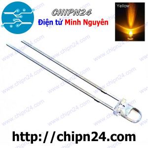 [50 con] (TK20) Led 3mm Trong màu Vàng (Led 3mm siêu sáng Vàng)