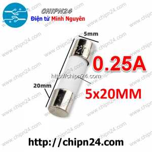 Cầu chì Sứ 5x20mm 0.25A 250VAC