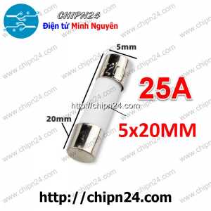 Cầu chì Sứ 5x20mm 25A 250VAC