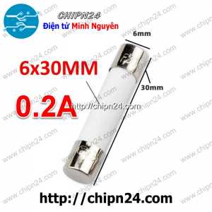 (K429) Cầu chì Sứ 6x30mm 0.2A 250VAC