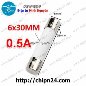 Cầu chì Sứ 6x30mm 0.5A 250VAC