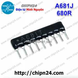 (K164) Điện trở thanh 9P 680R A681J (Trở Băng A09-681)