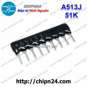 (K168) Điện trở thanh 9P 51K A513J (Trở Băng A09-513)