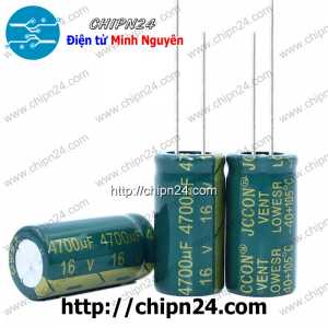 (F279) Tụ hóa 4,700uF 16V Xanh Lá (13x25mm) (4700uF 16V) (Tần số cao)