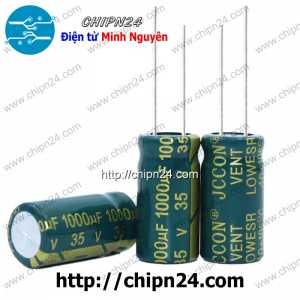 (F275) Tụ hóa 1,000uF 35V Xanh Lá (13x21mm) (1000uF 35V) (Tần số cao)