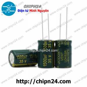 (F276) Tụ hóa 1,500uF 35V Xanh Lá (13x21mm) 1500uF 35V (Tần số cao)