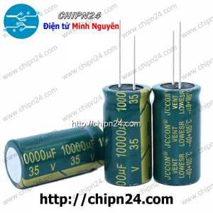 (J28) Tụ hóa 10,000uF 35V Xanh Lá (18x35mm) 10000uF 35V (Tần số cao)