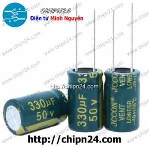 (F272) Tụ hóa 330uF 50V Xanh Lá (10x17mm) (Tần số cao)