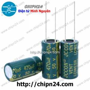 (F273) Tụ hóa 470uF 50V Xanh Lá (10x20mm) (Tần số cao)