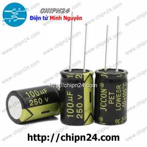 (J57) Tụ hóa 100uF 250V Tím Vàng (16x25mm) (Tần số cao)