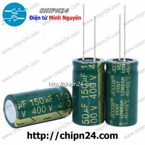 (J38) Tụ hóa 150uF 400V Xanh Lá (18x35mm) (Tần số cao)
