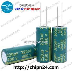 (J39) Tụ hóa 220uF 400V Xanh Lá (18x40mm) (Tần số cao)