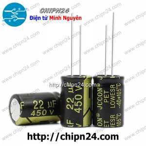 (F262) Tụ hóa 22uF 450V Tím Vàng (13x21mm) (Tần số cao)