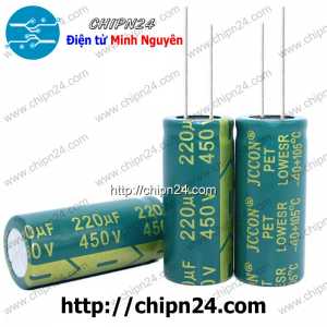 (J44) Tụ hóa 220uF 450V Xanh Lá (18x40mm) (Tần số cao)