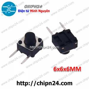 [10 cái] (F65) Nút nhấn 2 chân vuông cong 6x6x6mm