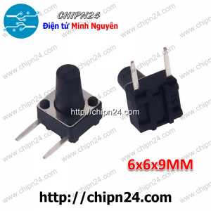 [10 cái] (F65) Nút nhấn 2 chân vuông cong 6x6x9mm