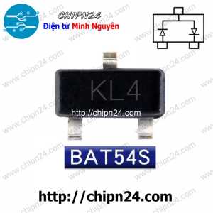[25 con] (G9.1) Diode Dán BAT54S (KL4) SOT-23 (SMD) (200mA 30V Schottky Barrier Diode)