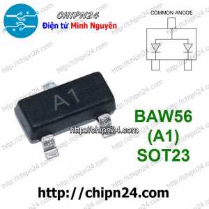 [25 con] (G9.1) Diode Dán BAW56 (A1) SOT-23 0.2A 70V (Ultra-Fast Diodes)