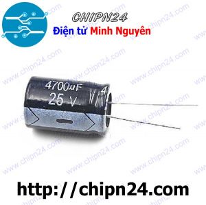 Tụ hóa 4,700uF 25V Đen (16x25mm) (4700uF 25V)