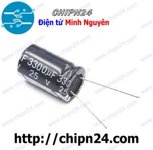 (F260) Tụ hóa 3,300uF 25V Đen (16x25mm) (3300uF 25V)