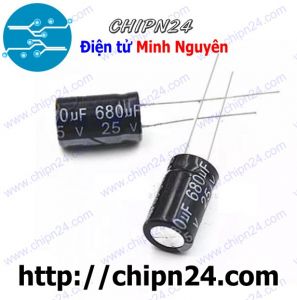 (F257) Tụ hóa 680uF 25V Đen (10x17mm)