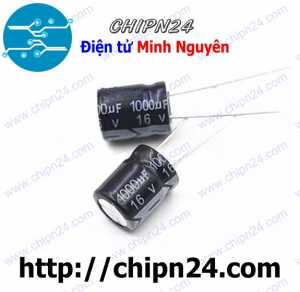 (F258) Tụ hóa 1,000uF 16V Đen (10x13mm) (1000uF 16V)