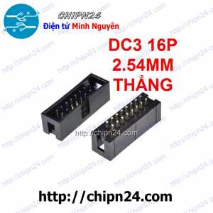 (F132) IDE16 Đực Thẳng 2.54mm (DC3 16P 2.54mm Thẳng)